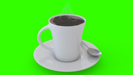 cup of coffee with green background