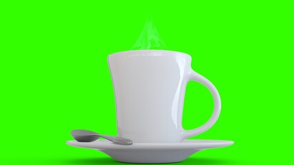 cup of coffee with green background
