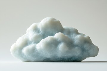 Soft Cloud Sculpture on a Plain Background