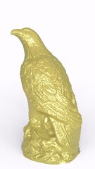 eagle golden statue with white background