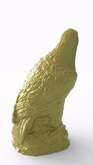 eagle golden statue with white background