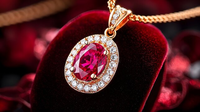 Ruby Pendant Necklace Jewelry