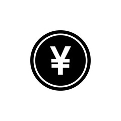 Yen Icon black and white vector sign
