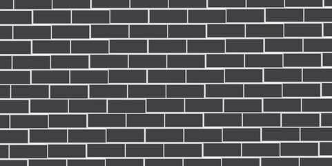 Dark black brick wall background. architecture construction stone block brick wallpaper. Brick wall seamless pattern, black isolated on white background, vector illustration.