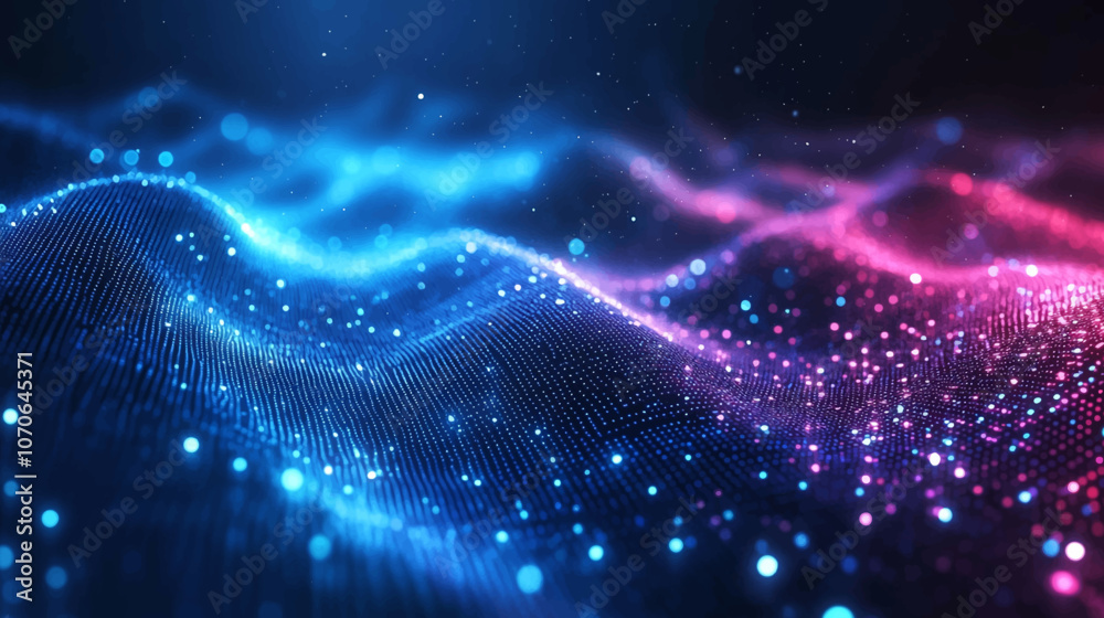 Wall mural abstract digital data background. panoramic high speed technology concept, light abstract background