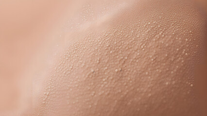 Fototapeta premium Detail shot of textured skin with visible stretch marks and soft light reflecting off the surface, AI Generated