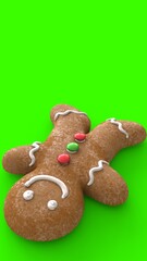 gingerbread man with green background