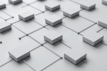 Abstract Processing Flowchart on White Background