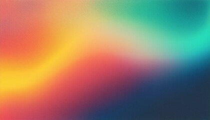 Obraz premium Colorful abstract gradient with a soft blur and realistic grain noise, perfect for art and design. Trendy, vintage Y2K style with a dreamy chameleon effect, ideal for social media and modern aesthetic