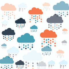 Abstract Cartoon Clouds Pattern