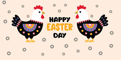 Minimalist Chicken Decoration Easter Day