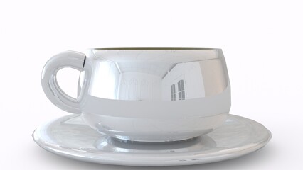 lemon tea cup with white background