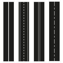 Fototapeta premium Lane lines. Vector dividers. Road markings illustration. Dashed and solid style.