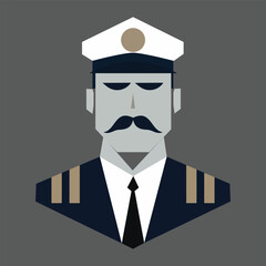 Geometric Naval Captain Portrait