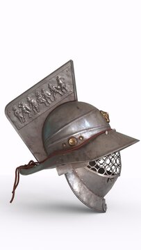 murmillo gladiator helmet with white background