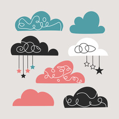 Minimalist Abstract Clouds Set