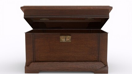 open treasure Box with white background