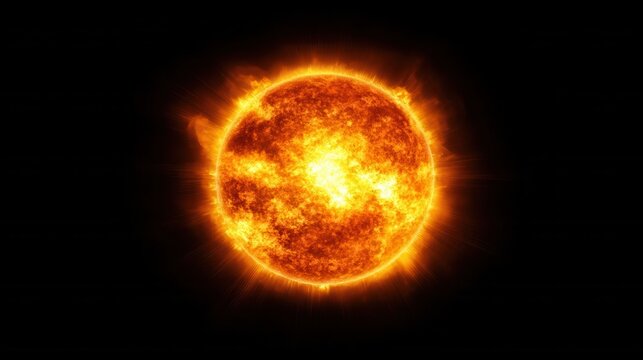 Solar flare with blank area in coronal space, ready for graphics, space placeholder, solar science