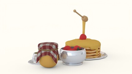 picnic food with white background