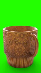 retro mug with green background