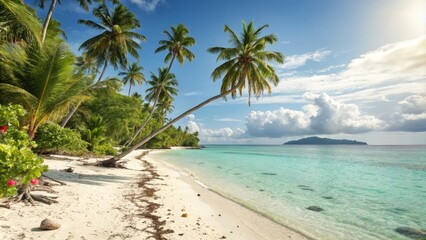 Obraz premium beach with palm trees