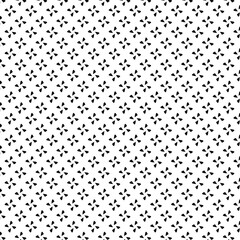 Black and white vector seamless pattern with small diamonds , star shapes ,rhombuses .Abstract black and white geometric texture .Simple minimal wide repeat background .