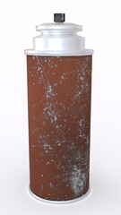 color spray can with white background