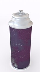 color spray can with white background