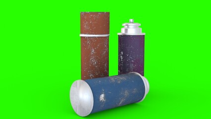 spray can with green background
