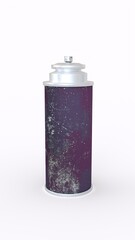 color spray can with white background