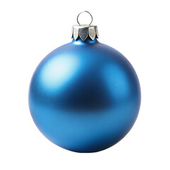 blue matte Christmas ball isolated on transparent background