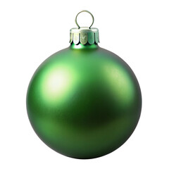 green matte Christmas ball isolated on transparent background