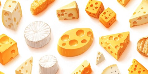 A Colorful Assortment of Various Cheeses