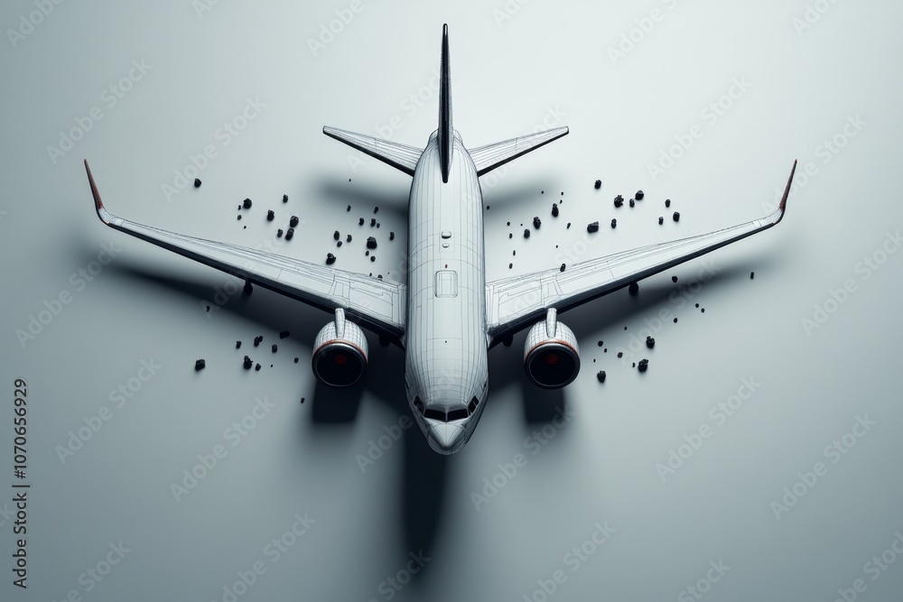 Poster a minimalist line drawing of an airplane in flight, with simple, clean lines on a plain white backgr