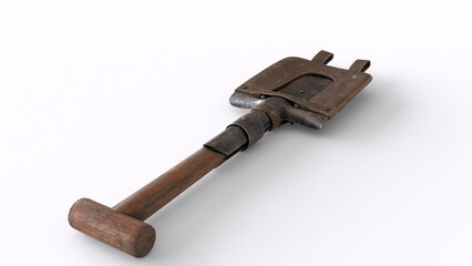 trench shovel with white background