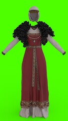 viking outfit with green background