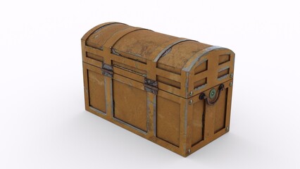 vintage jewellery chest with white background