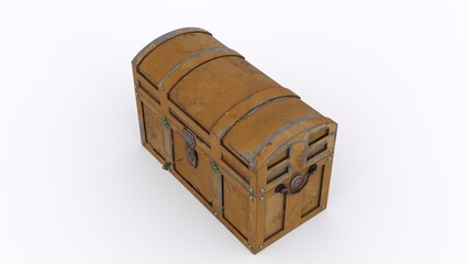 vintage jewellery chest with white background