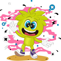 Happy cartoon boy. Clipart.