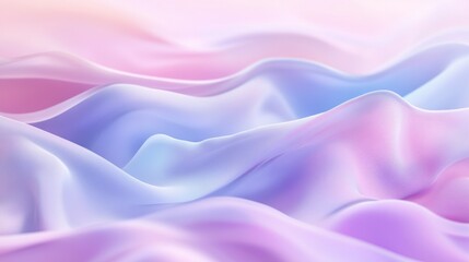 Fototapeta premium Soft pastel waves of fabric in shades of pink and blue create a serene and calming atmosphere.