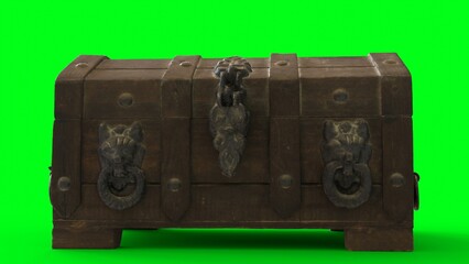 wood chest box with green background
