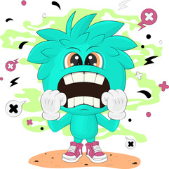 Scared cartoon boy. Clipart.