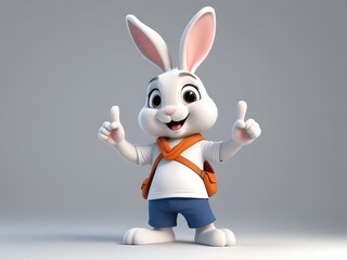 cute rabbit bunny with thumbs up