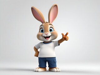 cute rabbit bunny with thumbs up
