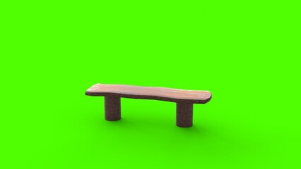 wooden seat bench with green background