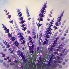 Naklejka premium Lavender Flowers Bouquet Purple Floral Arrangement Spring Blooming Nature Beauty Garden Botany