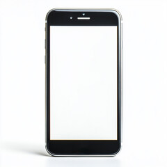 Smartphone blank screen on white background.