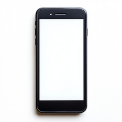 Smartphone blank screen on white background.