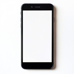 Smartphone blank screen on white background.