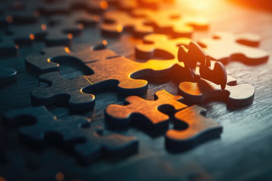 A series of interconnected puzzle pieces coming together, illustrating the collaborative effort required to bring ideas to fruition.